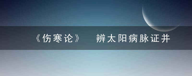 《伤寒论》 辨太阳病脉证并治下第七，伤寒论辨疑